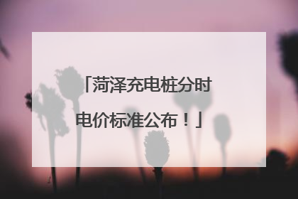 菏泽充电桩分时电价标准公布！