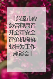 菏泽市应急管理局召开全市安全评价机构执业行为工作座谈会