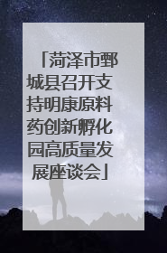 菏泽市鄄城县召开支持明康原料药创新孵化园高质量发展座谈会