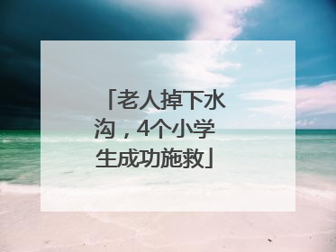 老人掉下水沟，4个小学生成功施救