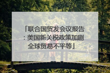 联合国贸发会议报告：美国新关税政策加剧全球贸易不平等
