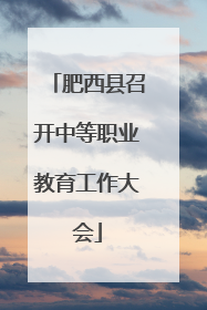 肥西县召开中等职业教育工作大会