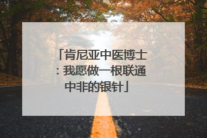 肯尼亚中医博士：我愿做一根联通中非的银针