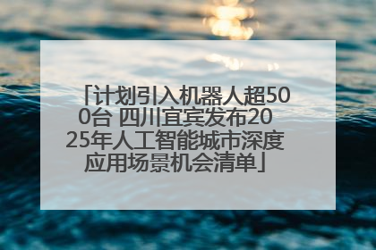 计划引入机器人超500台 四川宜宾发布2025年人工智能城市深度应用场景机会清单