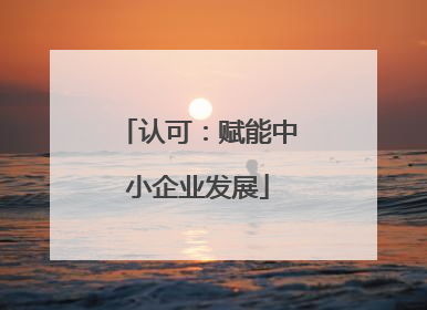 认可：赋能中小企业发展
