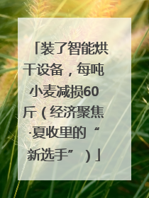 装了智能烘干设备，每吨小麦减损60斤（经济聚焦·夏收里的“新选手”）