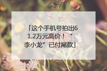 这个手机号拍出61.2万元高价！“李小龙”已付尾款