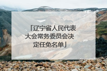 辽宁省人民代表大会常务委员会决定任免名单