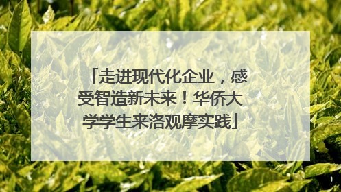 走进现代化企业，感受智造新未来！华侨大学学生来洛观摩实践