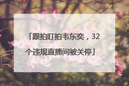 跟拍盯拍韦东奕，32个违规直播间被关停