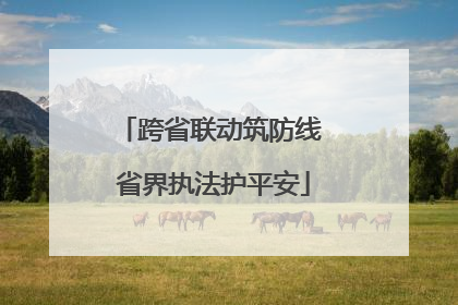 跨省联动筑防线 省界执法护平安