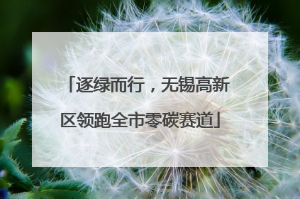 逐绿而行，无锡高新区领跑全市零碳赛道