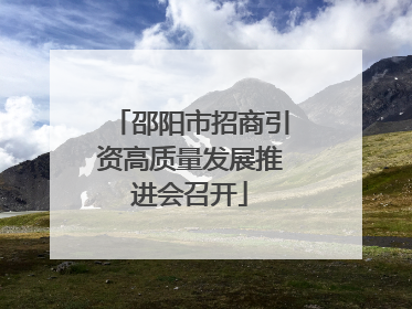 邵阳市招商引资高质量发展推进会召开