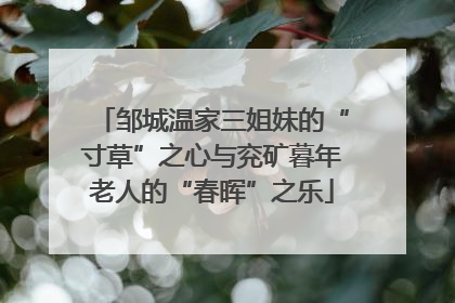 邹城温家三姐妹的“寸草”之心与兖矿暮年老人的“春晖”之乐