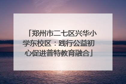 郑州市二七区兴华小学东校区：践行公益初心促进普特教育融合