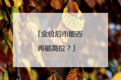 金价后市能否再破高位？