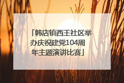 韩店镇西王社区举办庆祝建党104周年主题演讲比赛