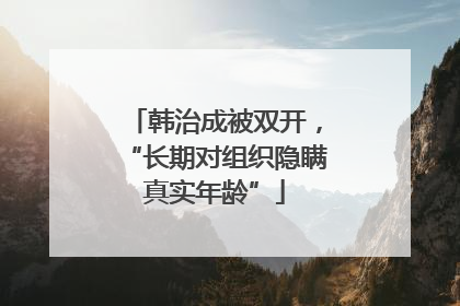 韩治成被双开，“长期对组织隐瞒真实年龄”