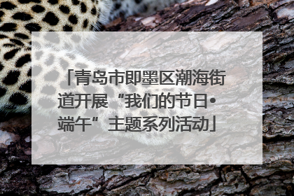 青岛市即墨区潮海街道开展“我们的节日•端午”主题系列活动