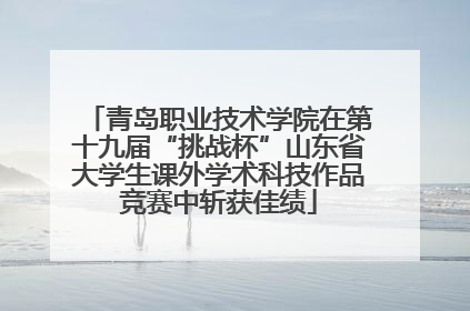 青岛职业技术学院在第十九届“挑战杯”山东省大学生课外学术科技作品竞赛中斩获佳绩