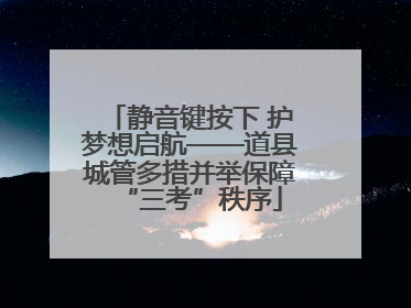 静音键按下 护梦想启航——道县城管多措并举保障“三考”秩序