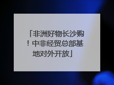 非洲好物长沙购！中非经贸总部基地对外开放