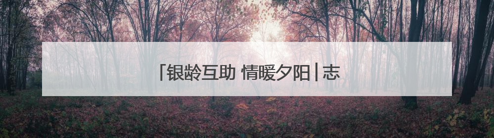 银龄互助 情暖夕阳│志愿服务绘就农村暮年新景