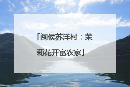 闽侯苏洋村：茉莉花开富农家