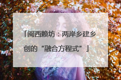 闽西赖坊：两岸乡建乡创的“融合方程式”