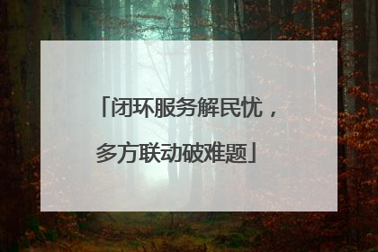 闭环服务解民忧，多方联动破难题