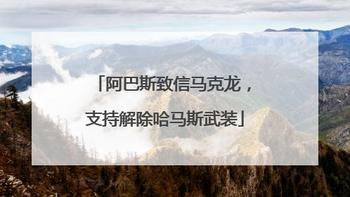 阿巴斯致信马克龙，支持解除哈马斯武装