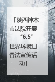 陕西神木市法院开展“6.5”世界环境日普法宣传活动