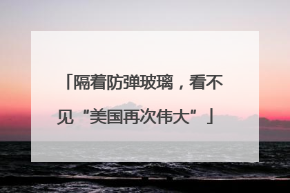 隔着防弹玻璃，看不见“美国再次伟大”
