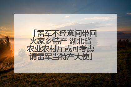 雷军不经意间带回火家乡特产 湖北省农业农村厅或可考虑请雷军当特产大使
