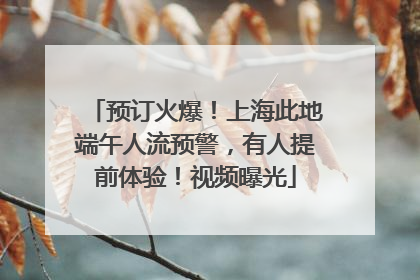 预订火爆！上海此地端午人流预警，有人提前体验！视频曝光