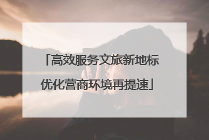 高效服务文旅新地标 优化营商环境再提速