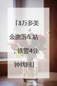 3万多美金遗落车站，铁警4分钟找回