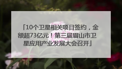 10个卫星相关项目签约，金额超73亿元！第三届眉山市卫星应用产业发展大会召开