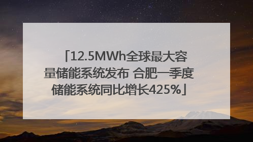 12.5MWh全球最大容量储能系统发布 合肥一季度储能系统同比增长425%