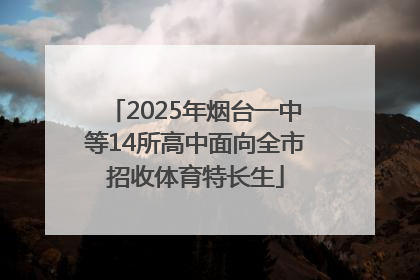 2025年烟台一中等14所高中面向全市招收体育特长生