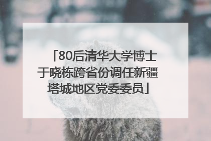 80后清华大学博士于晓栋跨省份调任新疆塔城地区党委委员